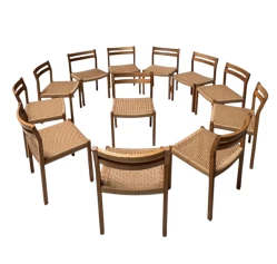 Set of 12 Mid-Century Modern 401 Dining Room Chairs by Niels Otto Møller, 1970s